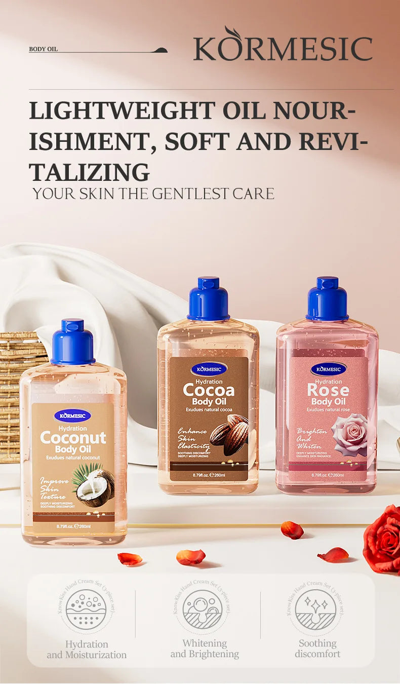 Coconut Body Oil Moisturizing Essence, Long-Lasting Nourishing  Skincare Oil, Non-Greasy Body Care Oil for Women Daily Use