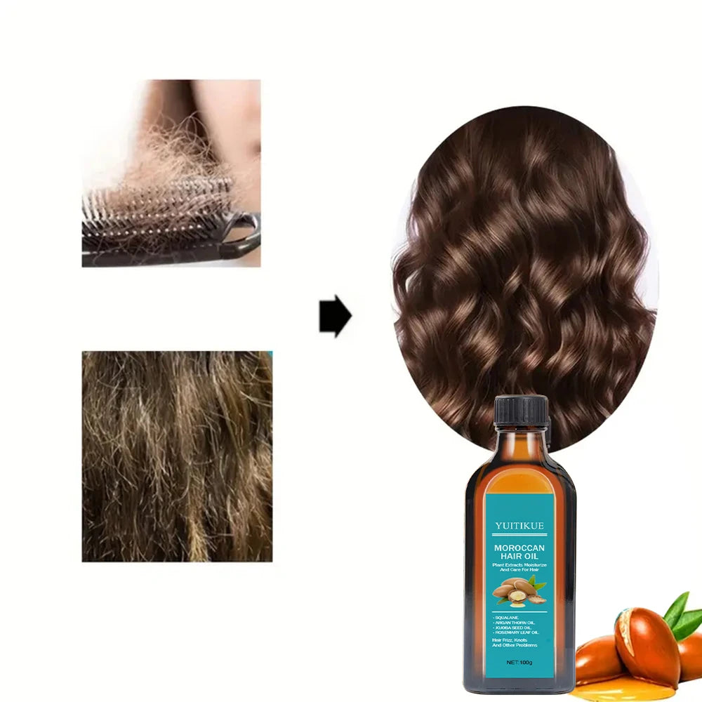 YUITIKUE Moroccan Hair Oil, Rosemary & Argan Infused, Anti Hair Loss, Nourish Scalp & Strengthen Roots
