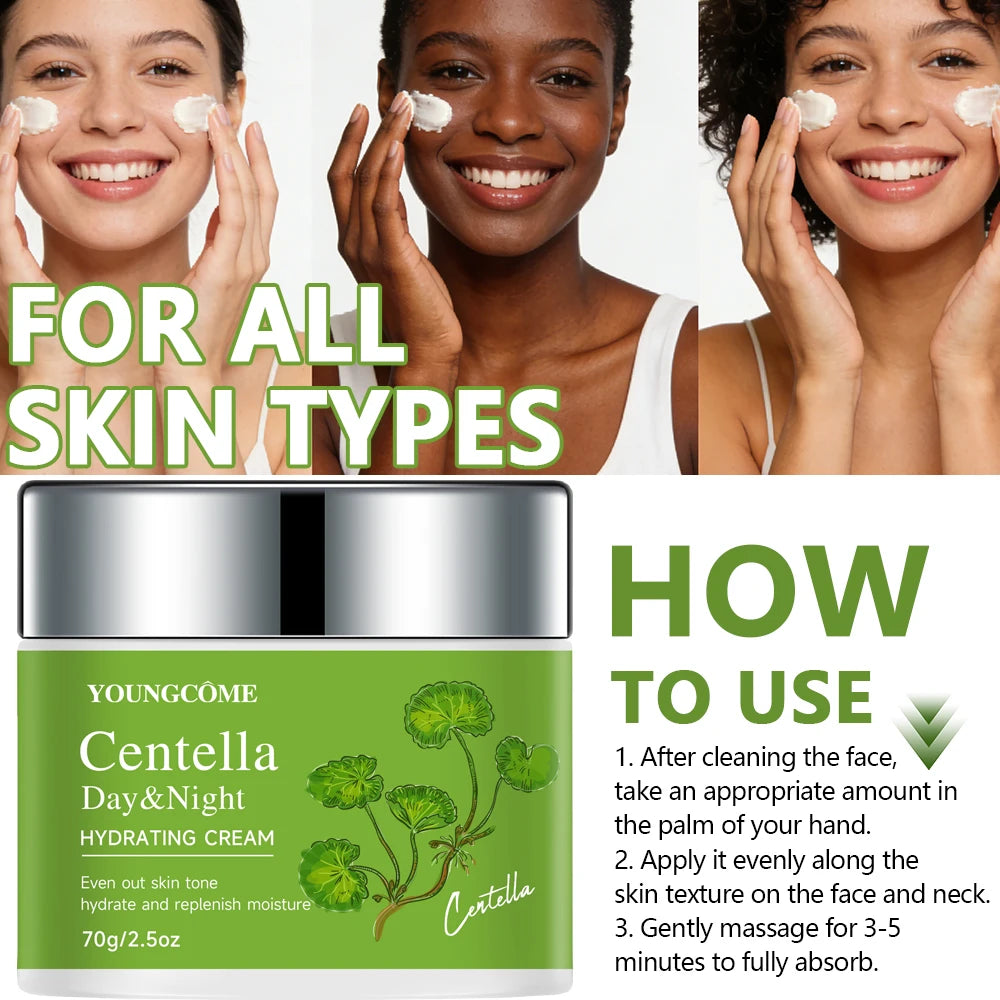 Centella Asiatica Hydrating Moisturizer - Soothing Face Cream for Even Skin Tone, Daily Hydration & Antioxidant Protection