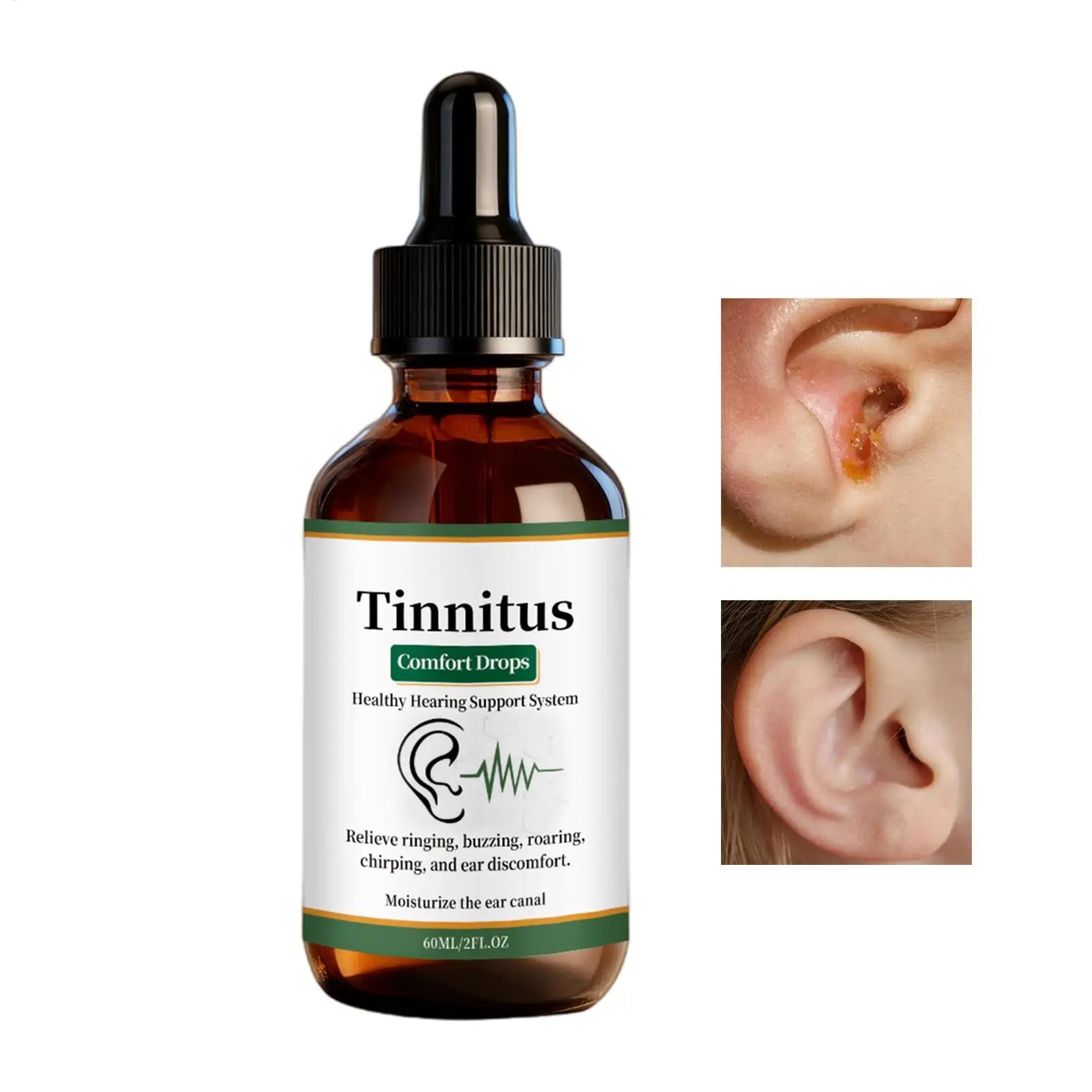 Ear Care Drops 60ml Moisturizing Soothing Solution Health Supplements for Women Men Adults Outdoor Activities Before Sleeping