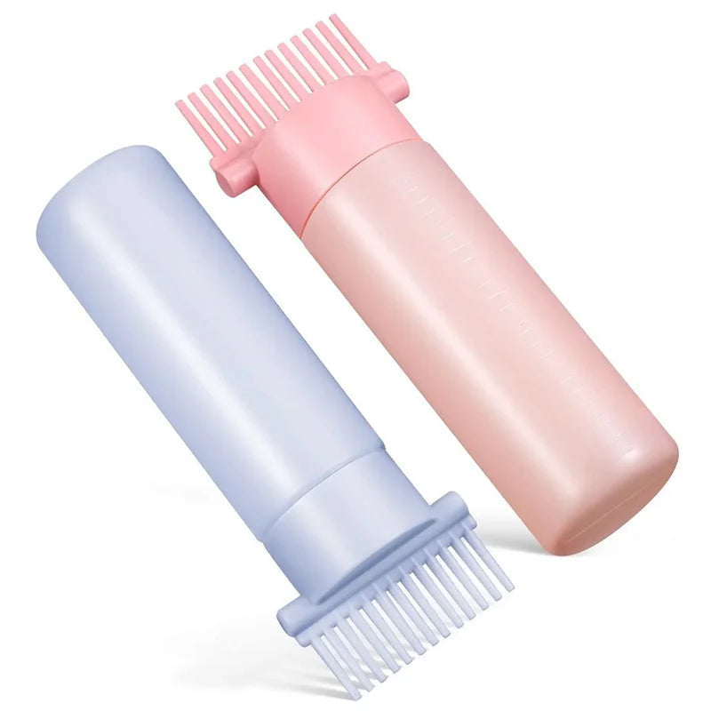 1pcs 6Oz Root Comb Applicator Bottle Oil Comb Hair Dyeing Accessories Refillable Hair Care Oil Container Portable Bottle Tools
