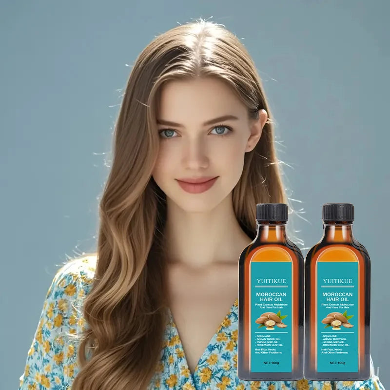 YUITIKUE Moroccan Hair Oil, Rosemary & Argan Infused, Anti Hair Loss, Nourish Scalp & Strengthen Roots