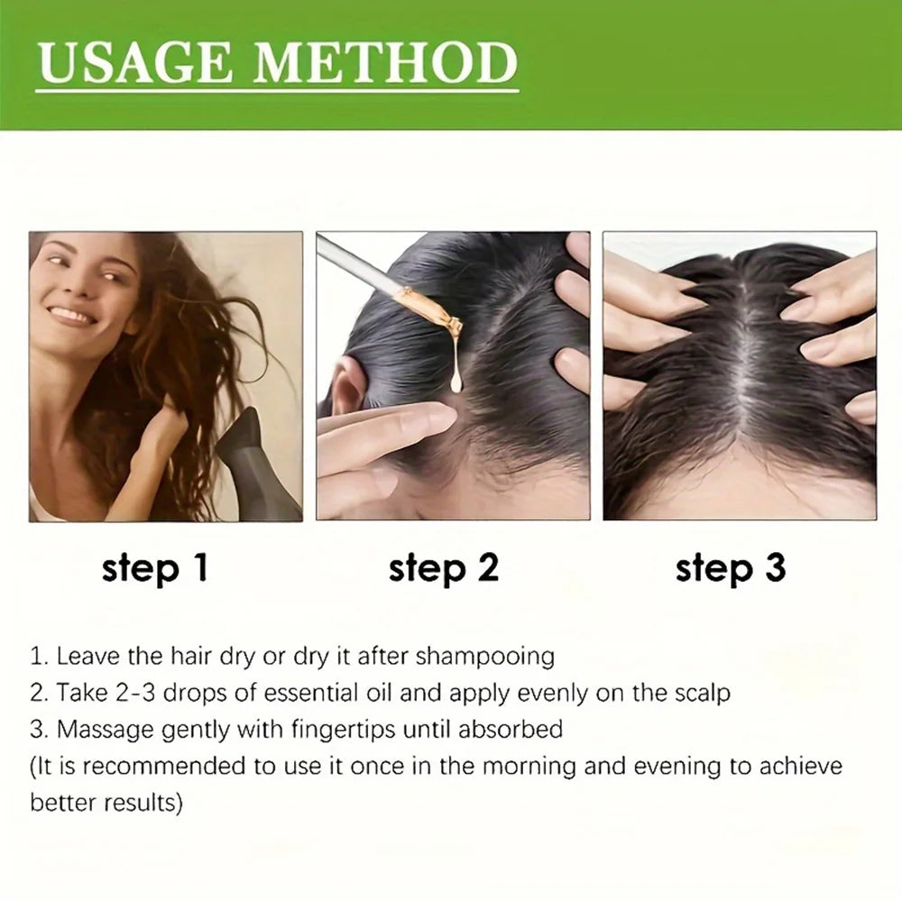 Rosemary Mint Hair Growth Oil Preventing Hair Dryness Split Moisturizing Gentle Nourishing Soft Glossy Organics Hair Care Oil