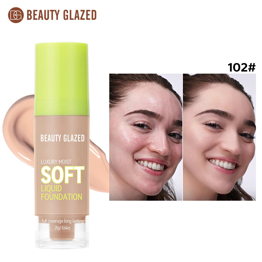 Beauty Glazed Full Coverage Matte Liquid Foundation Waterproof BB Cream Lasting Oil Control Long-lasting Natural Face Makeup