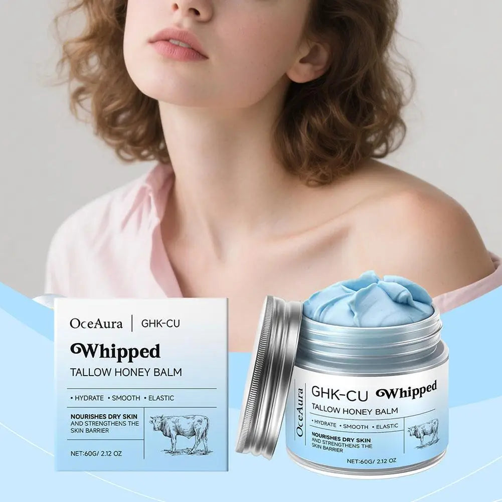 Beef Tallow Honey Skin Balm, Daily Nourishing Moisturizing Body Care Balm, Smooth Hydrating Non-Greasy Skin Repair Cream