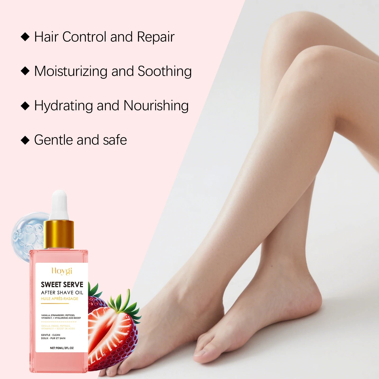 Hair Removal Shaving Care Esential Oil Deeply Hydrating and Nourishing Skin Strawberry Serve After Shave Oil for Women 90ml
