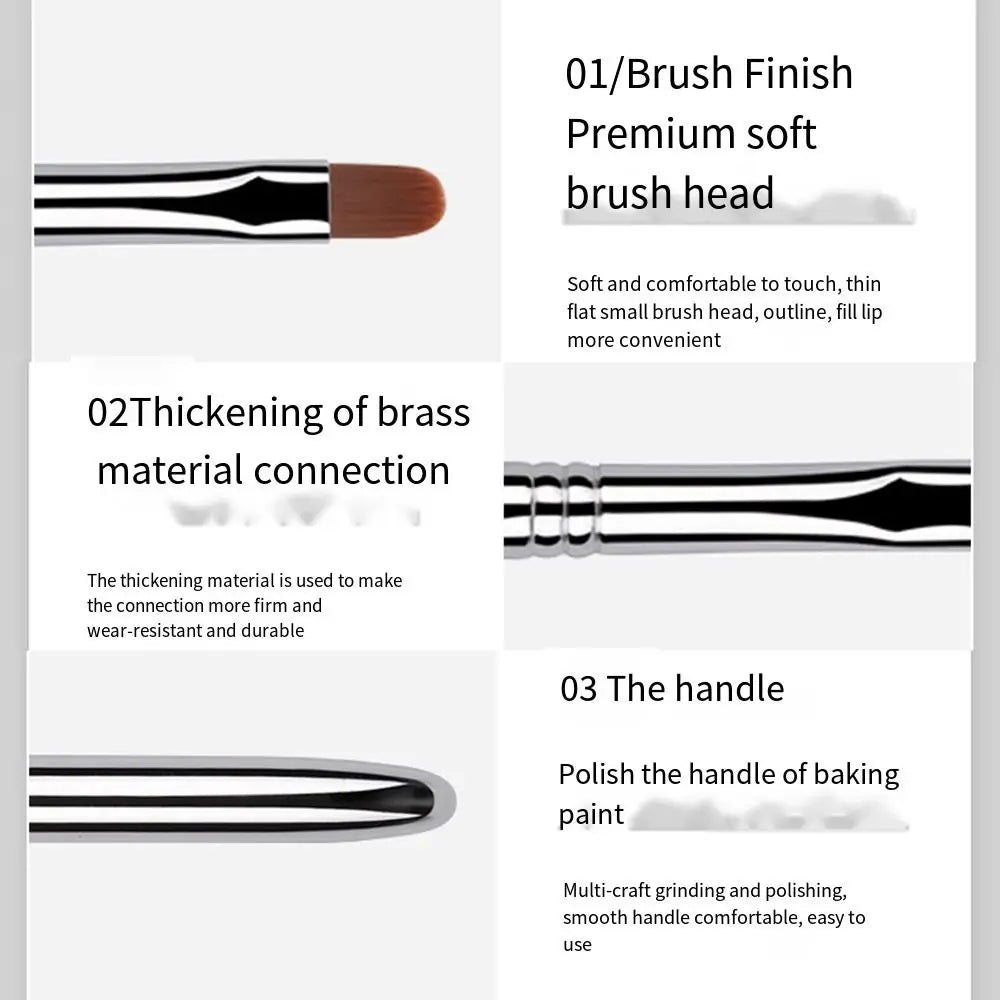Beauty Lady Lip Gloss Brush Makeup Brush Metal Handle with Protect Cap Cosmetic Brush Lipstick Brush Concealer Brush Lip Brush