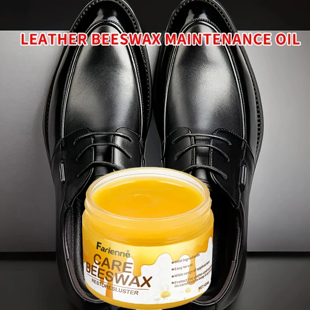 Shoe Care Kit - Suitable for Artificial Leather Surface Polishing and Maintenance, Premium Care Beeswax for Various Colors