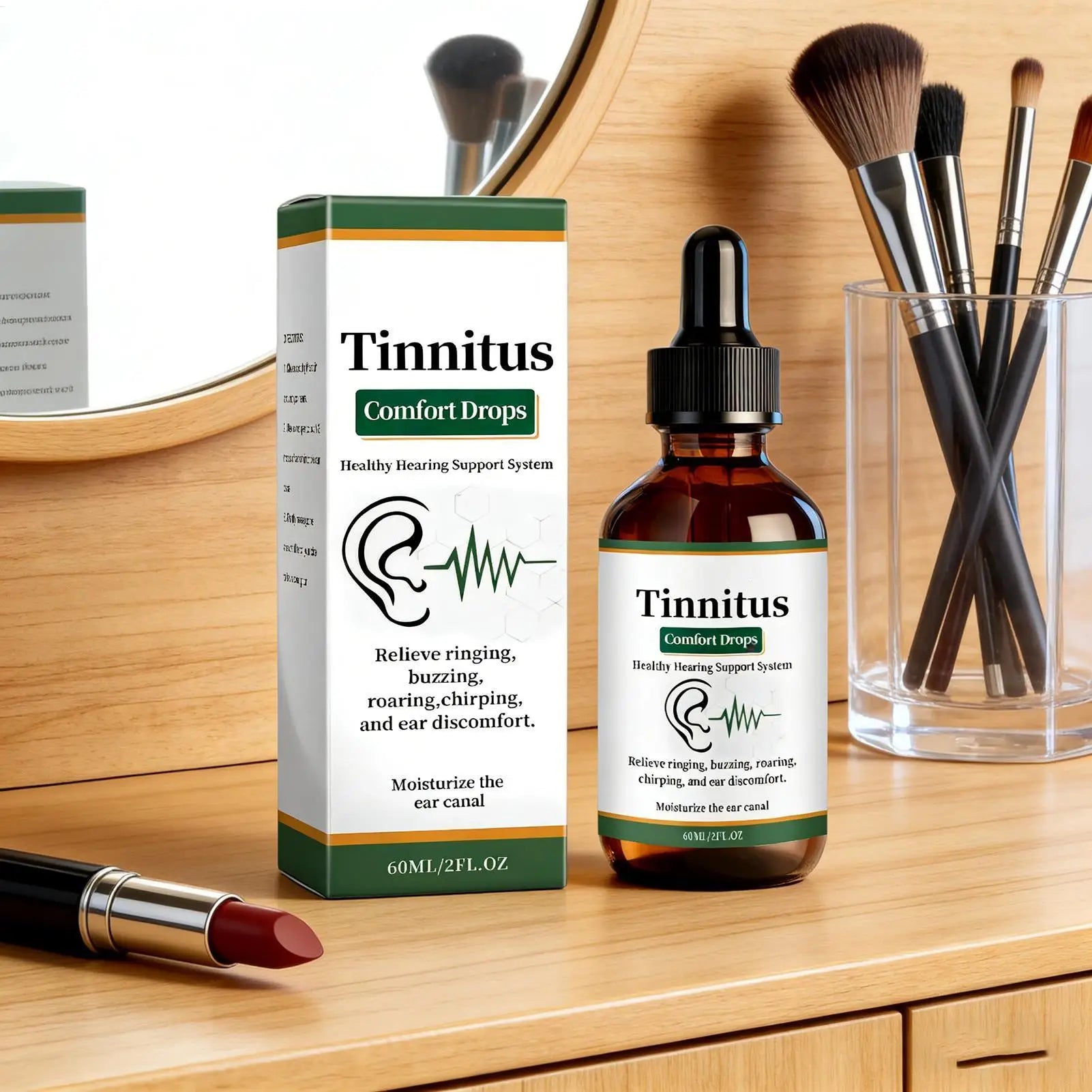 Ear Care Drops 60ml Moisturizing Soothing Solution Health Supplements for Women Men Adults Outdoor Activities Before Sleeping