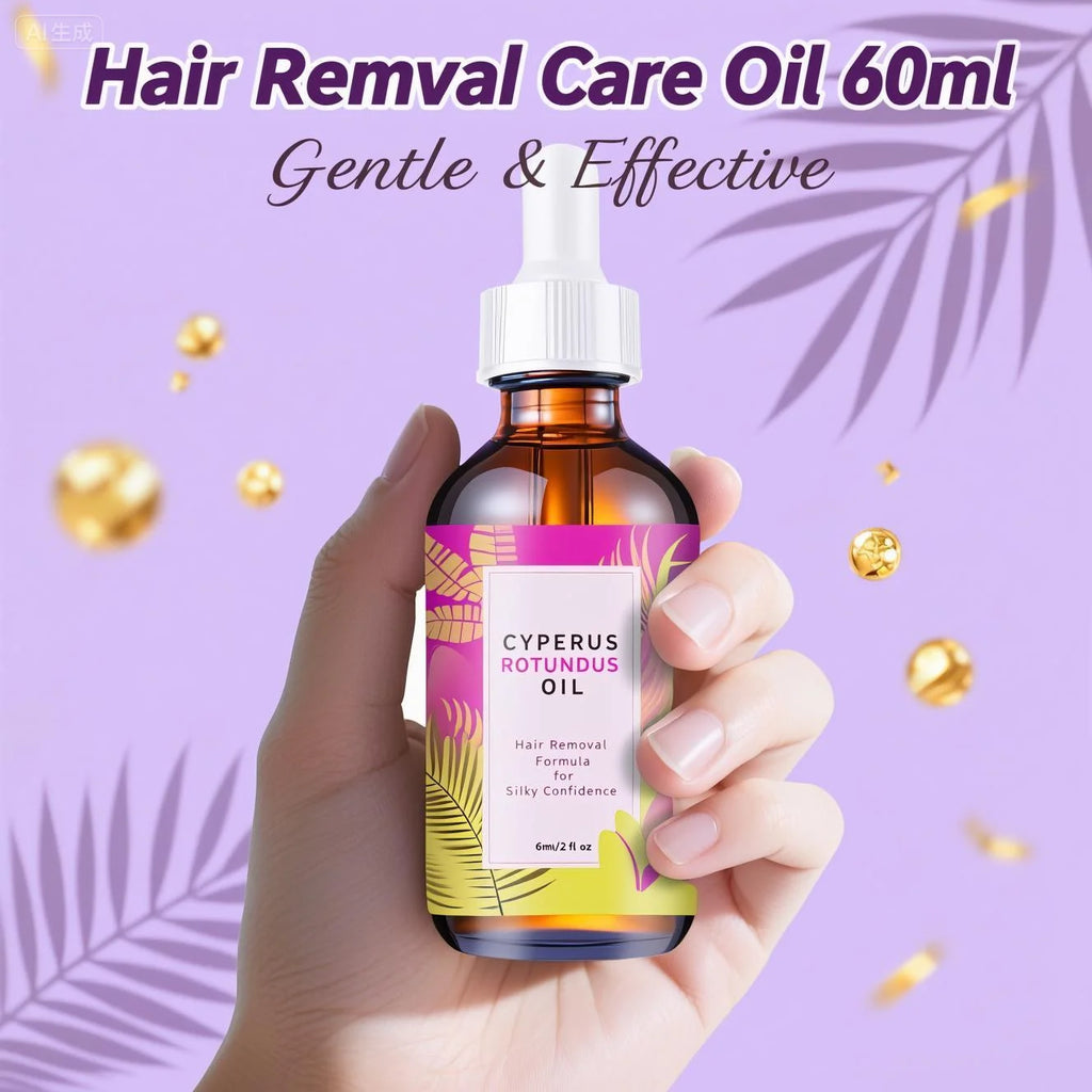 Natural Hair Minimizing & Skin Softening Oil 60ml - Jojoba & Almond Formula for Gentle Hair Growth Control & Smooth Skin Feel.