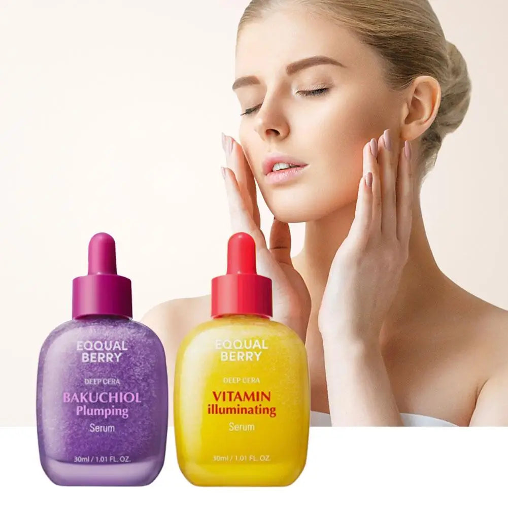 NEW EQQUALBERRY Face Care Serum Moisturizing &Nourishing Brightening Illuminating Bakuchiol Plumping Serum Skincare Beauty Tool