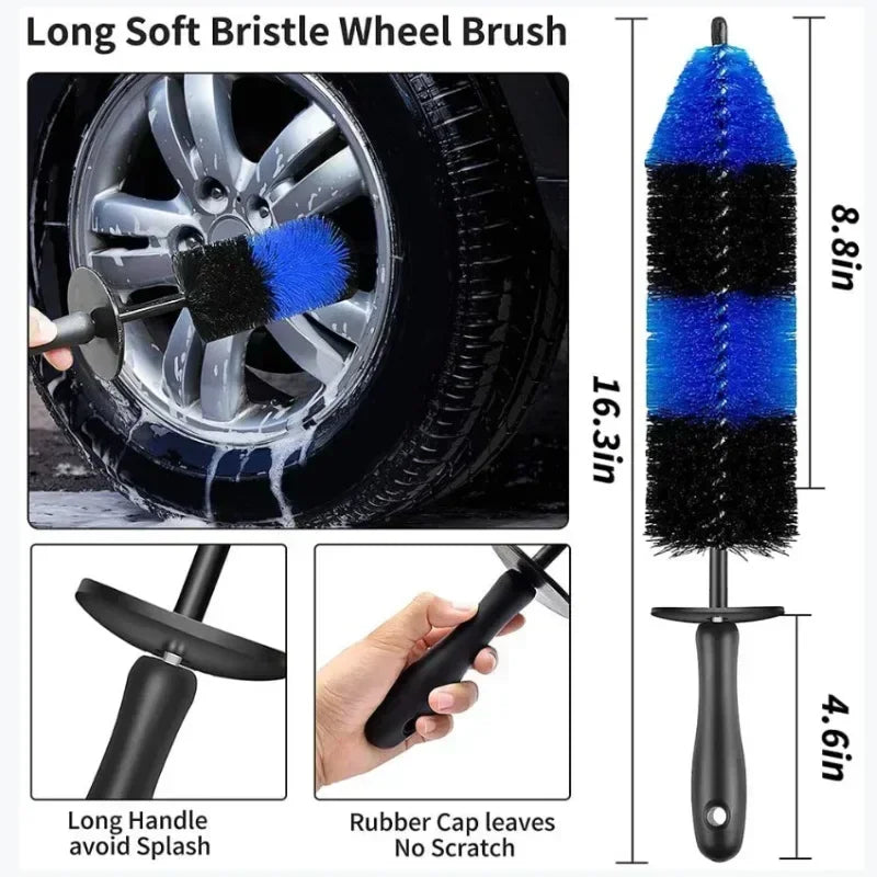 Large Car Wash Brush Automobile Beauty Supplies Tire Cleaning Car Wash Tool Hub Cap Brush Speed Beauty Special Car Care Amagi