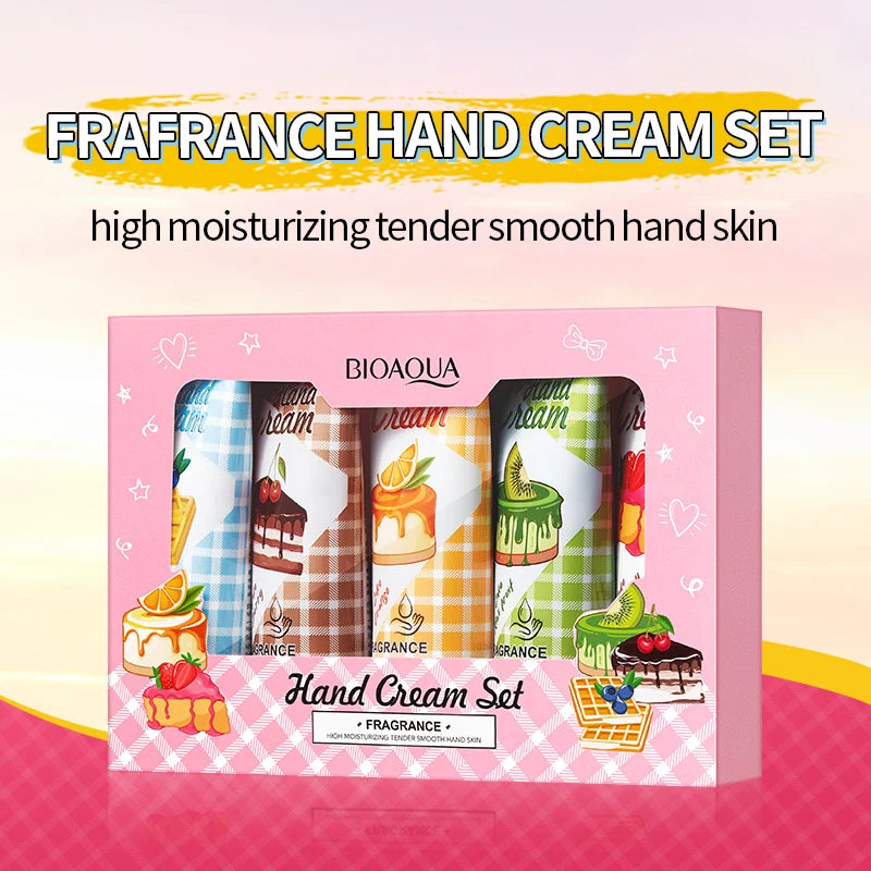 BIOAOUA Luxury Hand Cream Christmas Gift Set 5Pack Moisturizing Long-Lasting Fragrance Hand Cream for Dry Skin for Women & Men